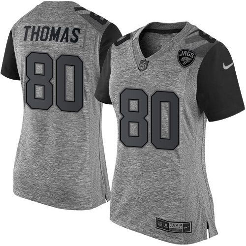 Women's Elite Julius Thomas Nike Jersey Gray - #80 Gridiron NFL Jacksonville Jaguars